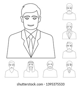 Isolated object of character  and avatar sign. Set of character  and person stock symbol for web.