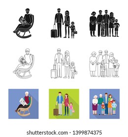 Isolated object of character and avatar  sign. Set of character and portrait stock symbol for web.