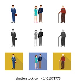 Isolated object of character and avatar  sign. Set of character and portrait stock symbol for web.