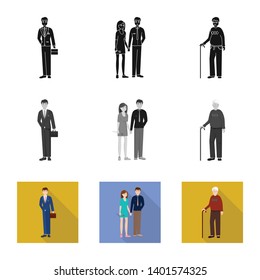 Isolated object of character and avatar  sign. Collection of character and portrait stock symbol for web.