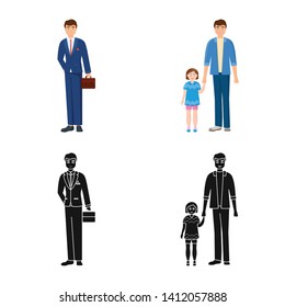 Isolated object of character and avatar  sign. Collection of character and portrait vector icon for stock.