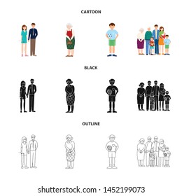 Isolated object of character and avatar sign. Set of character and portrait vector icon for stock.