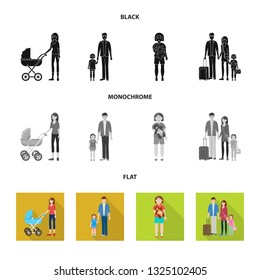 Isolated object of character and avatar  symbol. Collection of character and portrait stock vector illustration.