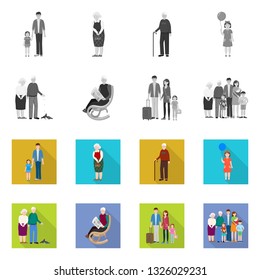 Isolated object of character and avatar  symbol. Collection of character and portrait stock vector illustration.