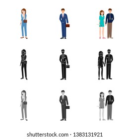 Isolated object of character and avatar  symbol. Set of character and portrait vector icon for stock.