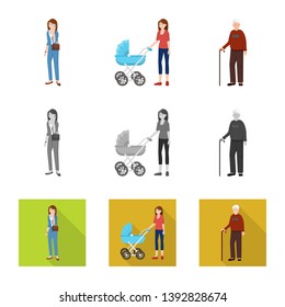 Isolated object of character and avatar  symbol. Collection of character and portrait stock symbol for web.