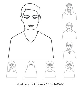 Isolated object of character  and avatar symbol. Collection of character  and person vector icon for stock.