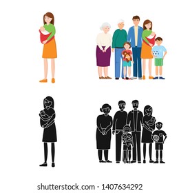 Isolated object of character and avatar  symbol. Set of character and portrait stock symbol for web.