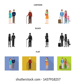 Isolated object of character and avatar symbol. Collection of character and portrait stock symbol for web.