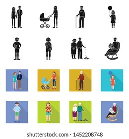 Isolated object of character and avatar symbol. Set of character and portrait stock symbol for web.