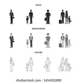 Isolated object of character and avatar symbol. Set of character and portrait vector icon for stock.