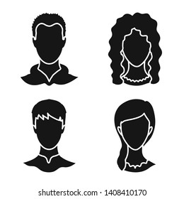 Isolated object of character and profile icon. Set of character and dummy vector icon for stock.