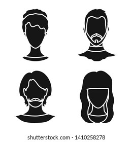 Isolated object of character and profile icon. Collection of character and dummy vector icon for stock.