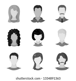 Isolated object of character and profile sign. Set of character and dummy stock vector illustration.