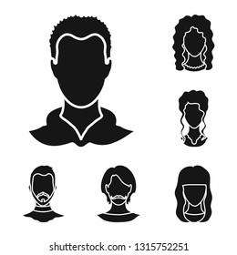 Isolated object of character and profile symbol. Set of character and dummy vector icon for stock.