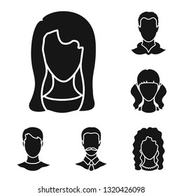 Isolated object of character and profile symbol. Set of character and dummy stock vector illustration.