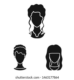 Isolated object of character and profile symbol. Collection of character and dummy vector icon for stock.