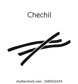 Isolated object of chechil and cheese symbol. Web element of chechil and meal stock vector illustration.