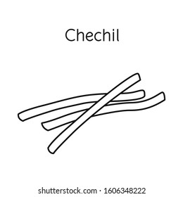 Isolated object of chechil and cheese symbol. Graphic of chechil and meal vector icon for stock.