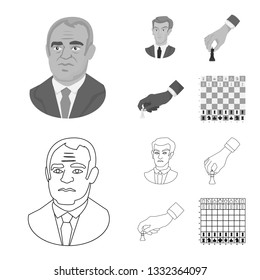 Isolated object of checkmate and thin icon. Collection of checkmate and target stock vector illustration.