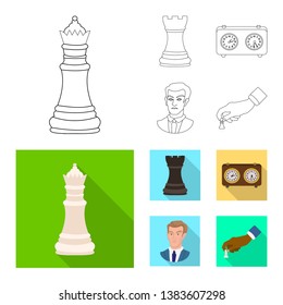 Isolated object of checkmate and thin icon. Collection of checkmate and target stock vector illustration.