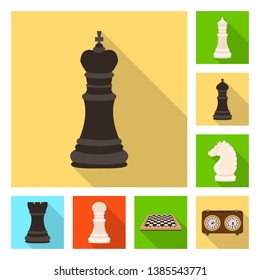 Isolated object of checkmate and thin icon. Collection of checkmate and target stock vector illustration.