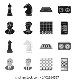 Isolated object of checkmate and thin icon. Collection of checkmate and target stock vector illustration.