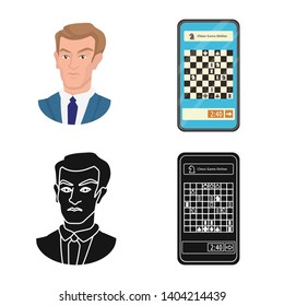 Isolated object of checkmate and thin icon. Collection of checkmate and target vector icon for stock.