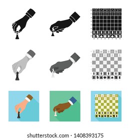 Isolated object of checkmate and thin icon. Set of checkmate and target stock symbol for web.