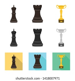 Isolated object of checkmate and thin icon. Collection of checkmate and target stock vector illustration.