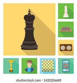 Isolated object of checkmate and thin icon. Set of checkmate and target stock symbol for web.