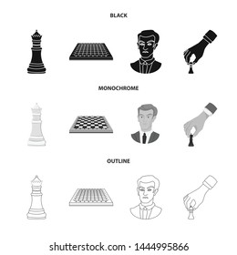 Isolated object of checkmate and thin icon. Collection of checkmate and target stock vector illustration.