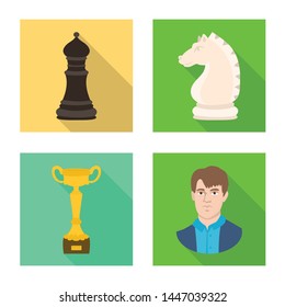 Isolated object of checkmate and thin icon. Collection of checkmate and target stock symbol for web.