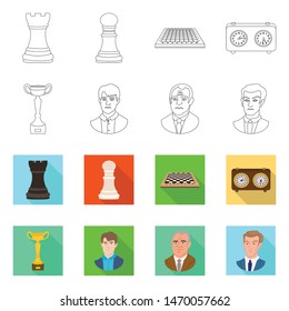 Isolated object of checkmate and thin icon. Set of checkmate and target stock vector illustration.