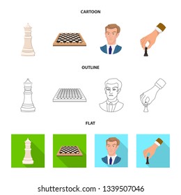 Isolated object of checkmate and thin logo. Collection of checkmate and target stock symbol for web.