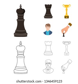 Isolated object of checkmate and thin logo. Collection of checkmate and target vector icon for stock.