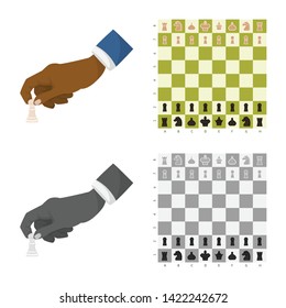 Isolated object of checkmate and thin logo. Set of checkmate and target stock vector illustration.