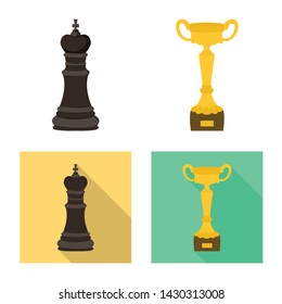 Isolated object of checkmate and thin logo. Collection of checkmate and target vector icon for stock.