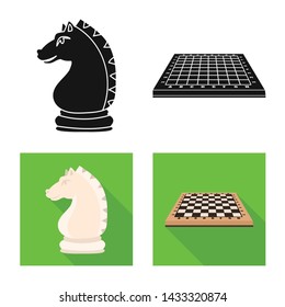 Isolated object of checkmate and thin logo. Collection of checkmate and target vector icon for stock.