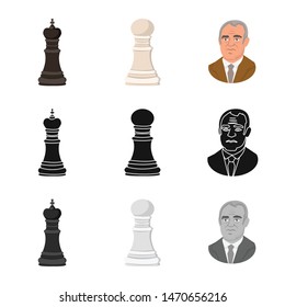 Isolated object of checkmate and thin logo. Collection of checkmate and target vector icon for stock.