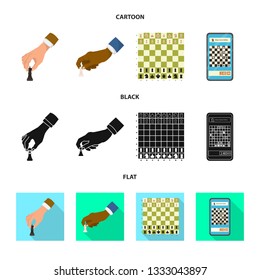 Isolated object of checkmate and thin sign. Collection of checkmate and target vector icon for stock.