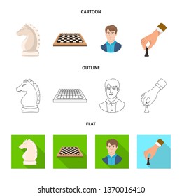 Isolated object of checkmate and thin sign. Collection of checkmate and target stock vector illustration.
