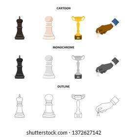 Isolated object of checkmate and thin sign. Set of checkmate and target vector icon for stock.