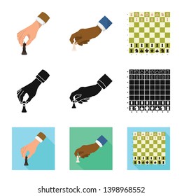 Isolated object of checkmate and thin sign. Set of checkmate and target stock symbol for web.