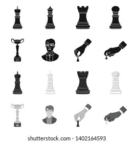 Isolated object of checkmate and thin sign. Set of checkmate and target vector icon for stock.