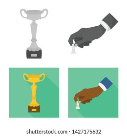 Isolated object of checkmate and thin sign. Set of checkmate and target vector icon for stock.