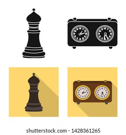 Isolated object of checkmate and thin sign. Collection of checkmate and target stock vector illustration.