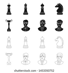 Isolated object of checkmate and thin sign. Collection of checkmate and target stock symbol for web.
