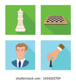 Isolated object of checkmate and thin sign. Collection of checkmate and target vector icon for stock.