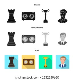 Isolated object of checkmate and thin symbol. Collection of checkmate and target vector icon for stock.